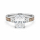 Deer Antler Radiant Cut Ring for Women | 4mm Sterling Silver Band