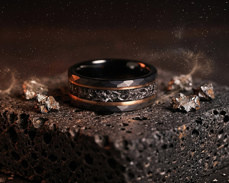 METEORITE WEDDING BANDS