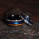 Deer Antler & Fishing Line Matching Wedding Band Set His and Hers | 8mm Black & 4mm Silver Tungsten Couple Rings