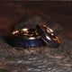 Blue Sandstone Matching Wedding Band Set | His and Hers 8mm Rose Gold Tungsten Couple Rings