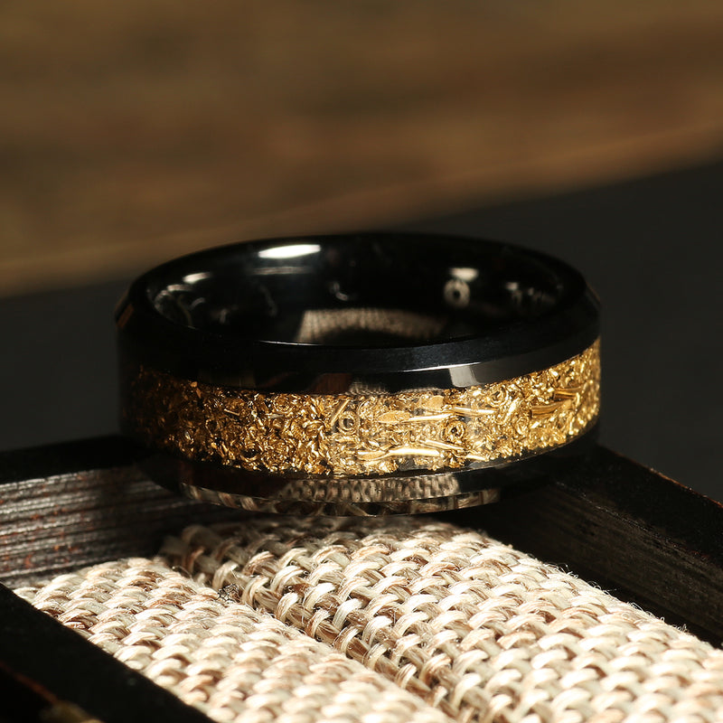 Brass ammunition ring for men with rugged black finish