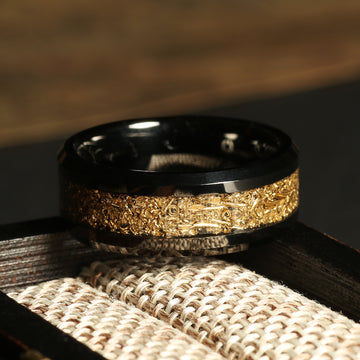 Brass Ammunition Wedding Band for Men | 8mm Black Tungsten Ring 2