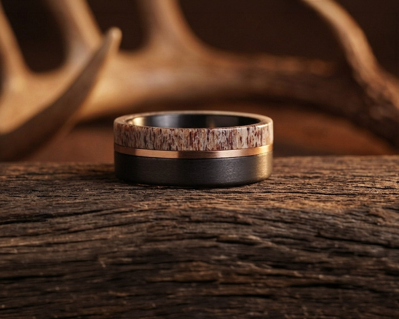 DEER ANTLER WEDDING BANDS