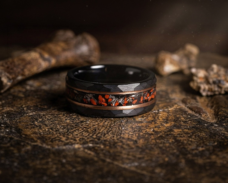 DINOSAUR BONE WEDDING BANDS