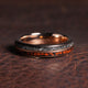 Rose Gold Meteorite Dinosaur Bone Ring for Women | 4mm Tungsten Band