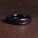 Dragon Rider Fire Opal Ring for Women | 4mm Hammered Black Tungsten Comfort Fit Band