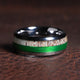 Deer Antler Whiskey Barrel Fishing Line Men's Wedding Band | 8mm Silver Tungsten Ring