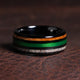Koa Wood Deer Antler Fishing Line Wedding Band for Men | 8mm Black Tungsten Ring
