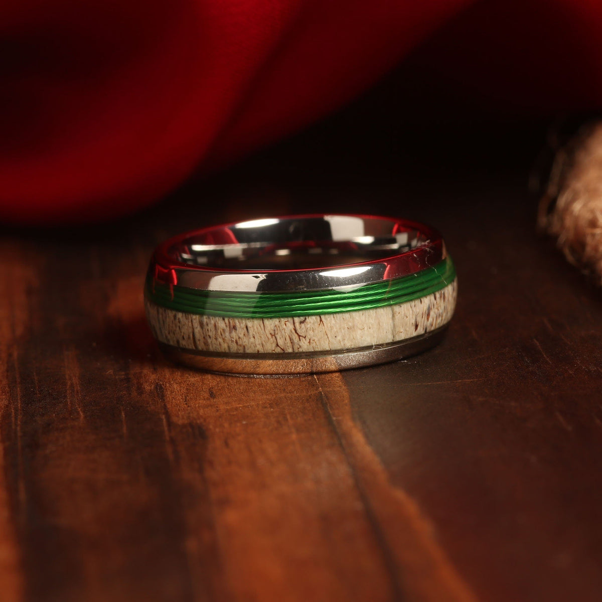 His 8mm and her 4mm antler fishing line ring set