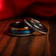 Deer Antler Fishing Line Matching Wedding Band Set | His Silver & Black Tungsten Rings