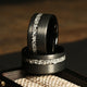 Meteorite Wedding Band for Men | 10mm Black Brushed Tungsten Ring