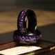 Blue Opal Alexandrite Wedding Band for Men | 8mm Black Tungsten Ring