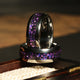 Blue Opal Alexandrite Wedding Band for Men | 8mm Silver Tungsten Ring