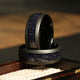 Blue Sandstone Wedding Band for Men | 8mm Black Tungsten Ring