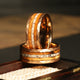 Elk Whiskey Barrel Deer Antler Wedding Band for Men | 8mm Rose Gold Tungsten Ring