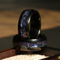Galaxy Opal Nebula Wedding Band for Men | 8mm Black Tungsten Ring