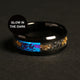 Glow Meteorite Gold Leaf Wedding Band for Men | 8mm Black Tungsten Ring