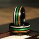 Koa Wood Deer Antler Fishing Line Wedding Band for Men | 8mm Black Tungsten Ring