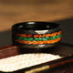 Malachite Whiskey Barrel Wedding Band for Men | 8mm Black Hammered Tungsten Ring