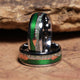 Meteorite Arrow Fishing Line Wedding Band for Men | 8mm Silver Tungsten Ring