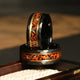Meteorite Dinosaur Bone Rose Gold Strip Wedding Band for Men | 8mm Black Tungsten Ring