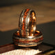 Meteorite Dinosaur Bone Wedding Band for Men | 8mm Rose Gold Tungsten Ring