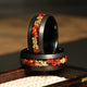 Ruby Gold Leaf Wedding Band for Men | 8mm Black Tungsten Ring