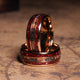 Ruby Meteorite Gold Leaf Wedding Band for Men | 8mm Rose Gold Tungsten Ring
