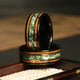Whiskey Barrel Moss Agate Wedding Band for Men | 8mm Black Tungsten Ring