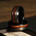 Whiskey Barrel Wedding Band for Men | 8mm Black Tungsten Ring
