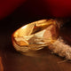 Yellow Gold Damascus Steel Wedding Band for Men | 8mm Ring