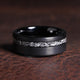 Meteorite Wedding Band for Men | 8mm Brushed Black Tungsten Ring Comfort Fit