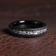Meteorite Ring for Women | 4mm Brushed Black Tungsten Band Comfort Fit