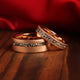 Meteorite Matching Wedding Band Set | Sandblasted Rose Gold Tungsten Rings