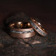 Meteorite Matching Wedding Band Set | His & Hers 8mm Sandblasted Rose Gold Tungsten Rings