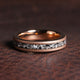 Sandblasted Meteorite Ring for Women | 4mm Rose Gold Tungsten Band with Meteorite Inlay