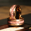 Morganite Wedding Band for Him or Her | 8mm Rose Gold Tungsten Ring