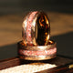 Morganite Wedding Band for Him or Her | 8mm Rose Gold Tungsten Ring