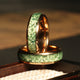 Moss Agate Wedding Band | 6mm Rose Gold Tungsten Ring for Him or Her