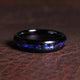 Nebula Blue Sandstone Ring for Women | 4mm Black Tungsten Band Comfort Fit