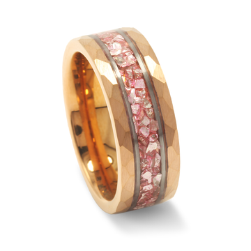 Morganite Wedding Band for Him or Her | 8mm Rose Gold Tungsten Ring 7