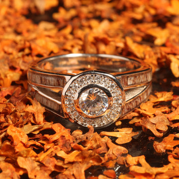 Deer Antler Halo Ring for Women | 5mm Sterling Silver Band 6