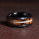Deer Antler Charred Whiskey Barrel Wedding Band for Men | 8mm Black Tungsten Ring