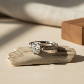 Deer Antler CZ Ring for Women | 4mm Sterling Silver Band 5