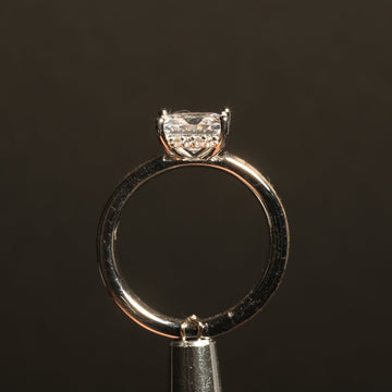 Deer Antler Princess Cut Ring for Women | 4mm Sterling Silver Band 4