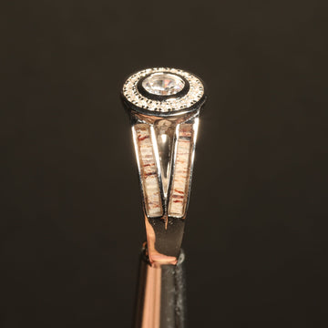Deer Antler Halo Ring for Women | 5mm Sterling Silver Band 5
