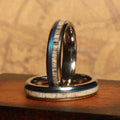 4mm Deer Antler & Fishing Line & Tungsten Women's Ring, Refined Comfort Fit Band, Real Design