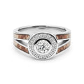 Deer Antler Halo Ring for Women | 5mm Sterling Silver Band