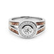 Deer Antler Halo Ring for Women | 5mm Sterling Silver Band