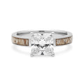 Deer Antler Princess Cut Ring for Women | 4mm Sterling Silver Band